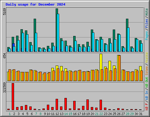 Daily usage for December 2024