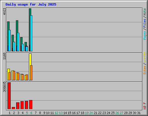 Daily usage for July 2025