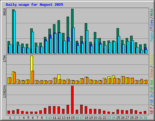 Daily usage for August 2025