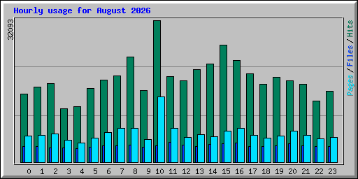 Hourly usage for August 2026